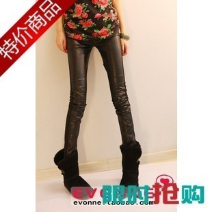 Autumn and winter women new arrival all-match slim leather pants legging pants