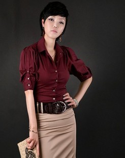 Autumn and winter women quality ol work wear women's set slim dress shirt slim hip medium skirt