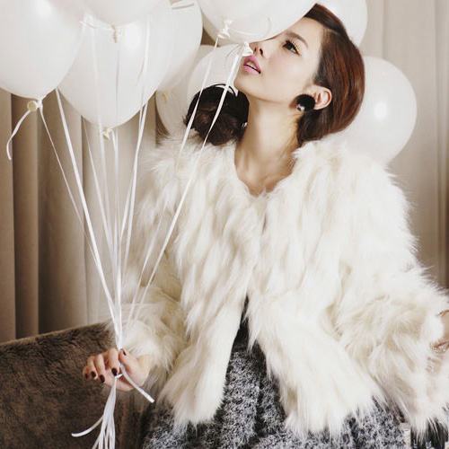 Autumn and winter women rabbit fur elegant sexy luxurious fur overcoat cape outerwear