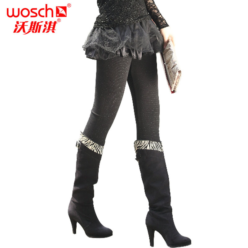 Autumn and winter women's double layer thickening silveryarn warm pants charcoal basic vigogne boot cut jeans wz014