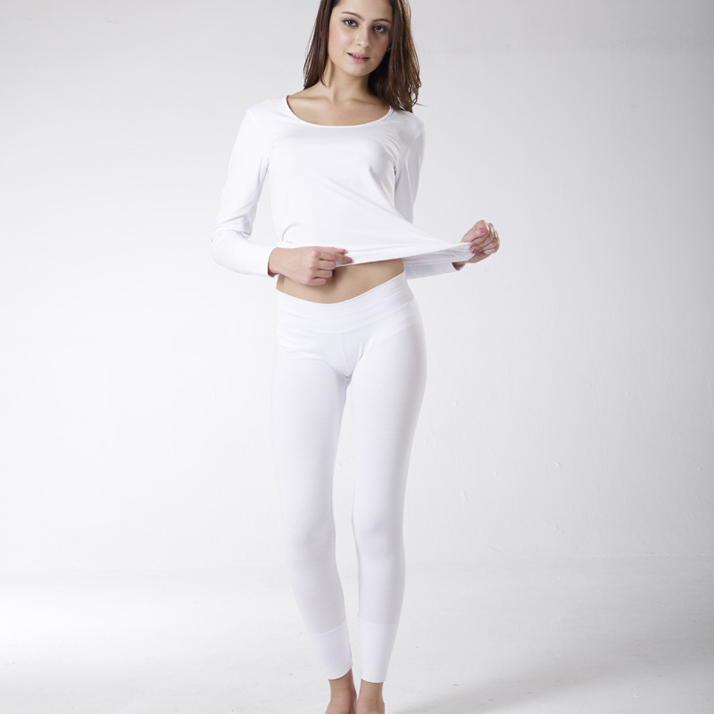 Autumn and winter women's modal thermal underwear set o-neck plus size long johns long johns