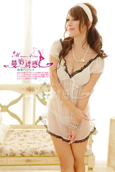 Autumn and winter women's princess lace sexy sleepwear transparent underwear the temptation of gauze autumn and winter spaghetti