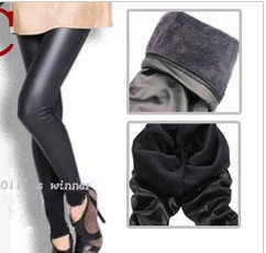 Autumn and winter women's slim faux leather pants ankle length legging ladies pencil trousers,free shipping