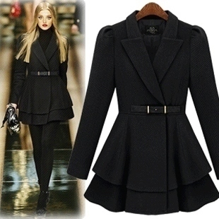 Autumn and winter women woolen outerwear wool coat winter princess dress woolen outerwear female