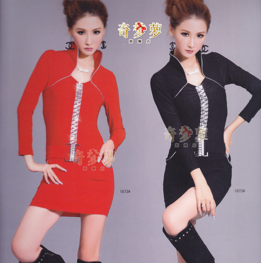 Autumn and winter work uniform ktv one-piece dress work uniforms