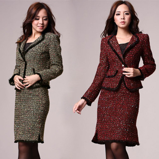 Autumn and winter work wear women's skirt tweed fabric skirt commercial skirt  elegant career business dress