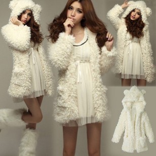 Autumn belt sheep wool fur overcoat fur coat