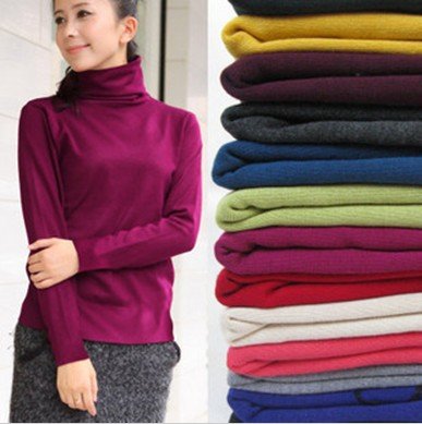 Autumn Clothing Turtle-Neck Women Knitwear Long Sleeve Pullover Solid Thin Loose Shitsuke Fashion Tops Sweaters