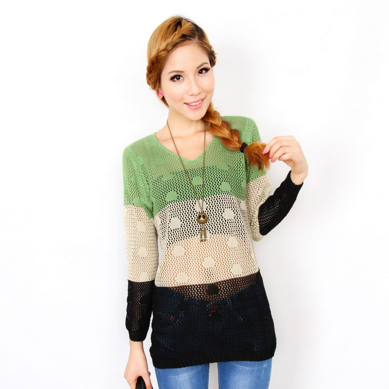 Autumn color brief all-match casual loose personalized sweater