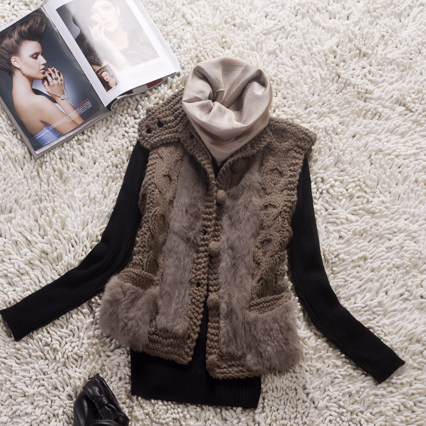 Autumn fashion women's fashion elegant comfortable handmade wool open body vest outerwear