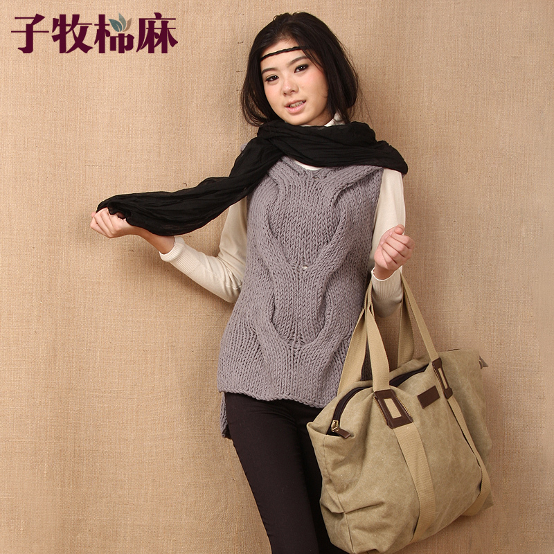 Autumn female women's casual loose vest clip plus size cape cardigan sweater 1212