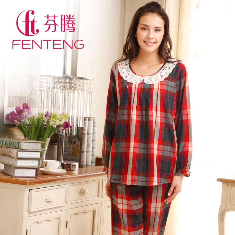 Autumn long-sleeve sleepwear  women's 100% cotton set lounge m8604