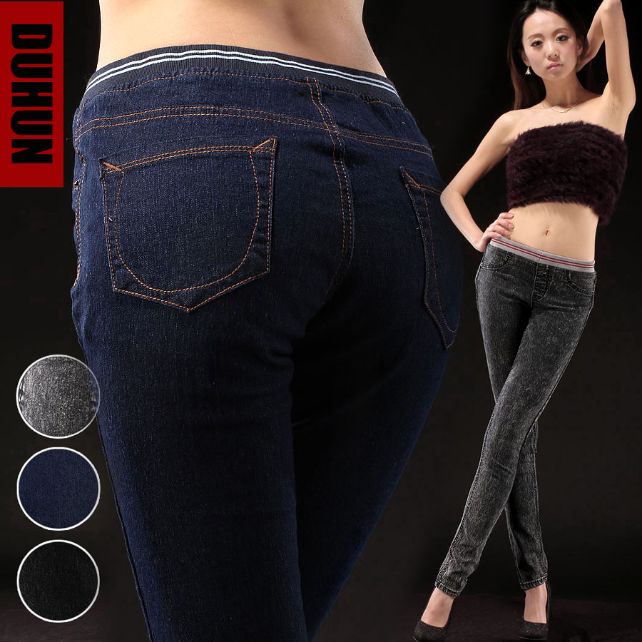 Autumn long trousers elastic tights skinny pants plus size legging jeans female free shipping 2012