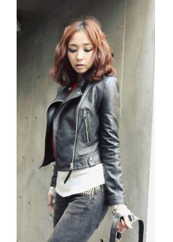 Autumn motorcycle slim short design women's small leather clothing outerwear