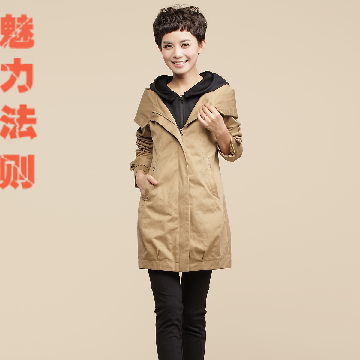 Autumn new arrival 2012 with a hood outerwear slim high quality thickening plus size female slim clothing