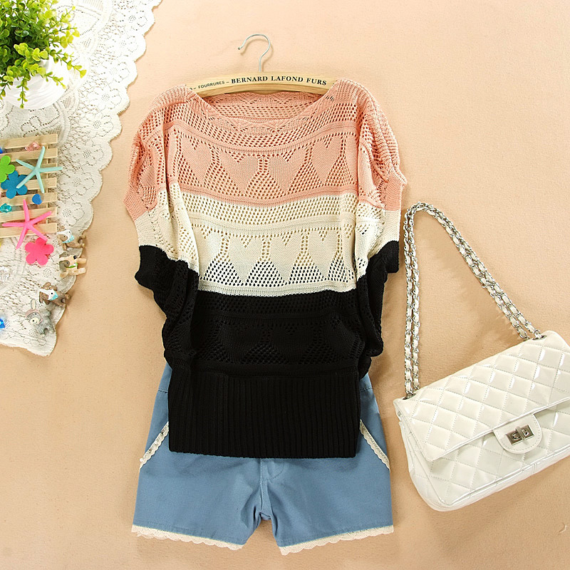 Autumn new arrival 2012 women's plus size batwing loose short-sleeve shirt crotch cutout sweater autumn shirt