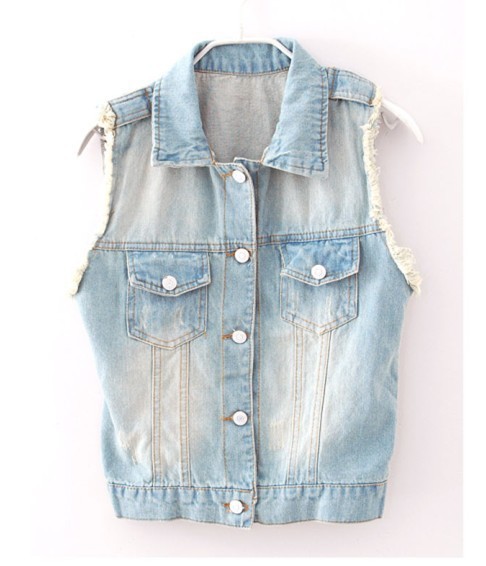 Autumn new arrival 2012 women's vintage fashion tannase plus size slim denim vest female vest