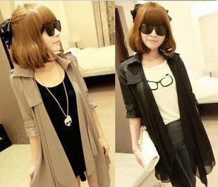 Autumn new arrival 2013 fashion autumn elegant slim elegant chiffon patchwork trench