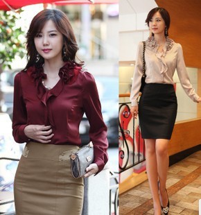 Autumn new arrival 2013 women's shirt professional skirt ol professional dress twinset tooling skirt step skirt