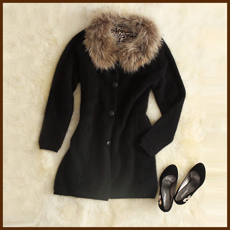 Autumn new arrival autumn women's fur coat fur collar marten velvet overcoat