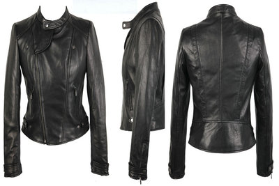 Autumn new arrival eve slim short design motorcycle genuine leather clothing outerwear sheepskin