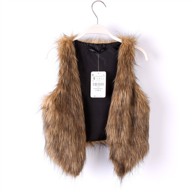 Autumn new arrival fashion slim vest small faux fur vest cotton vest waistcoat