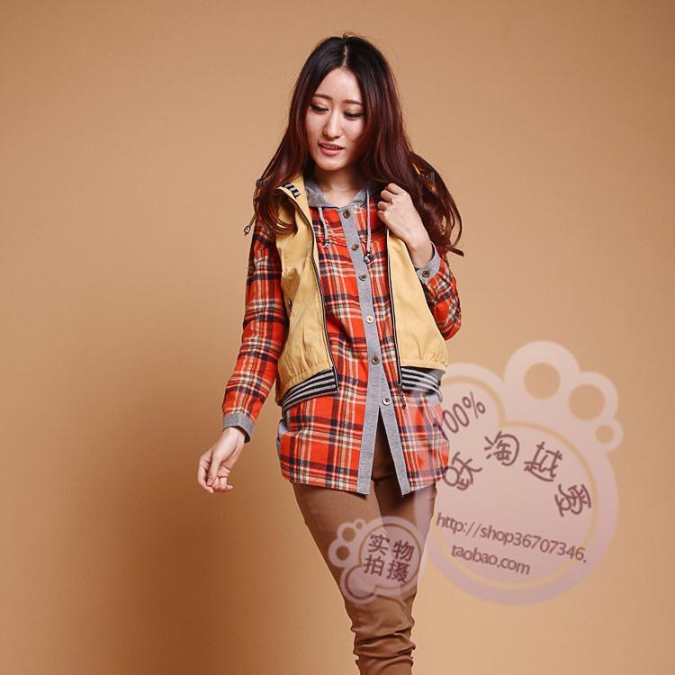 Autumn new arrival fashion vintage spring and summer all-match with a hood Women vest cotton vest