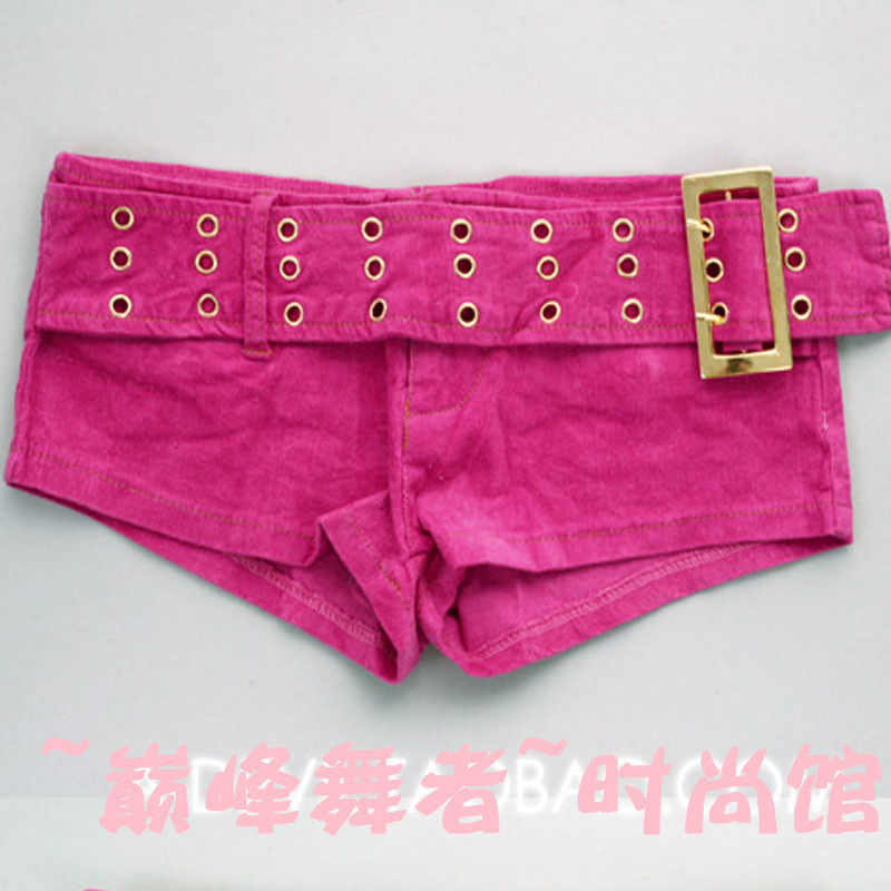 Autumn new arrival jazz dance shorts sexy corduroy belt rivet shorts