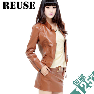 Autumn new arrival reuse2012 women's motorcycle jacket outerwear PU leather jacket leather clothing sy2105