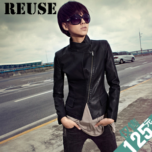 Autumn new arrival reuse2012 women's slim short design female PU clothing sy2101