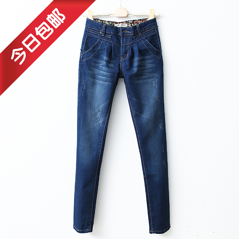 Autumn new arrival slim wearing white scratches female pencil pants skinny pants trousers jeans wk1012 (WC002)