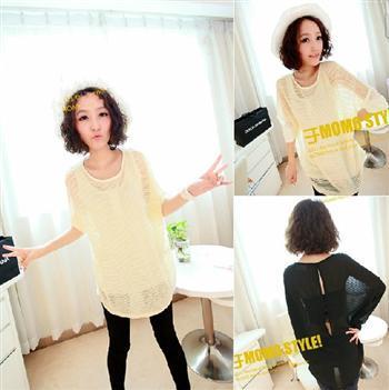 Autumn patchwork thin knitted wear long design sweater