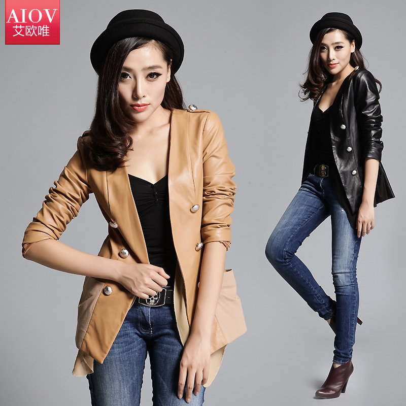 Autumn PU clothing brief motorcycle leather clothing outerwear ai48