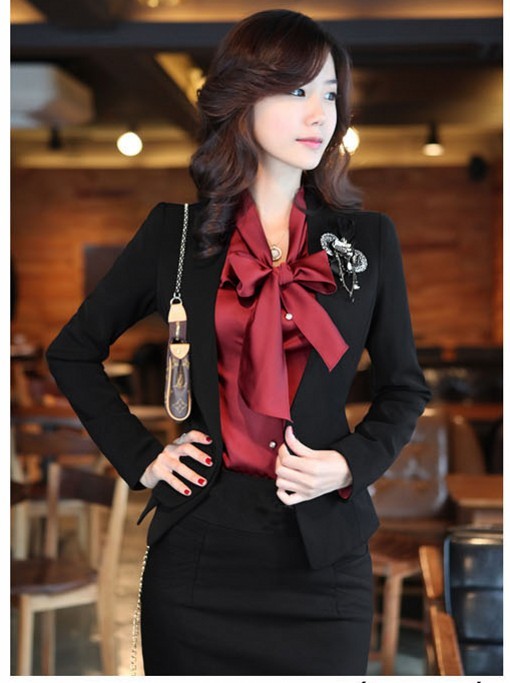 Autumn slim blazer piece set work wear fashion skirt ol professional set women's formal