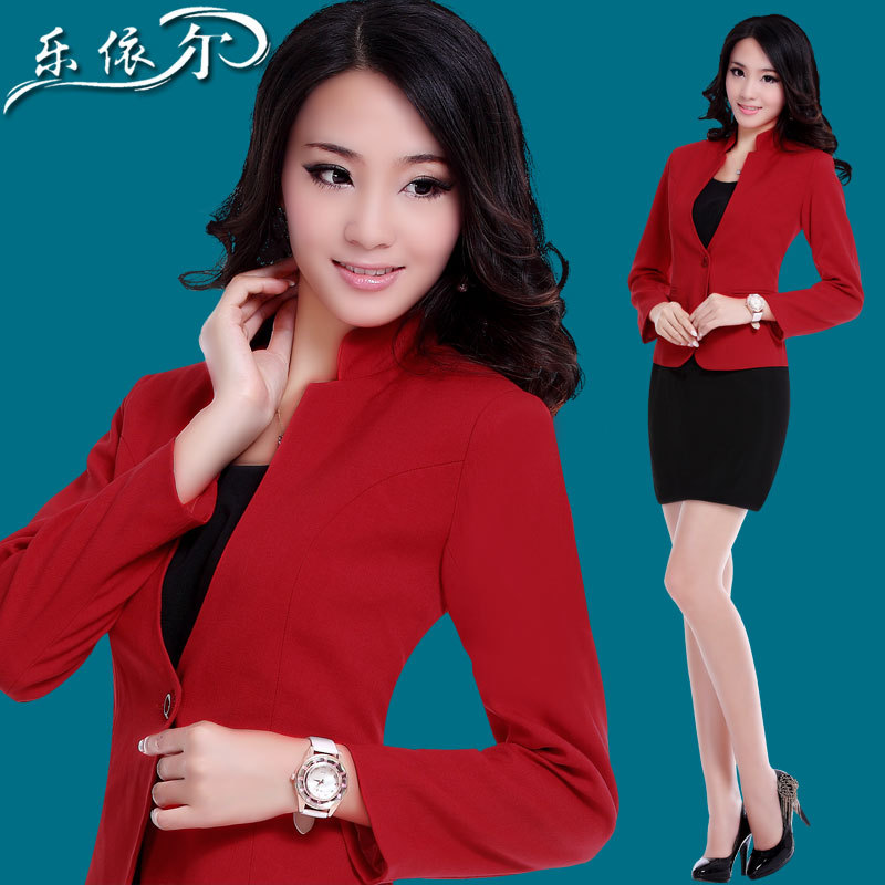 Autumn slim long-sleeve work wear casual small suit jacket ol white-collar work wear skirt