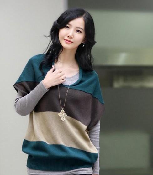 Autumn stripe sweater vest 6869