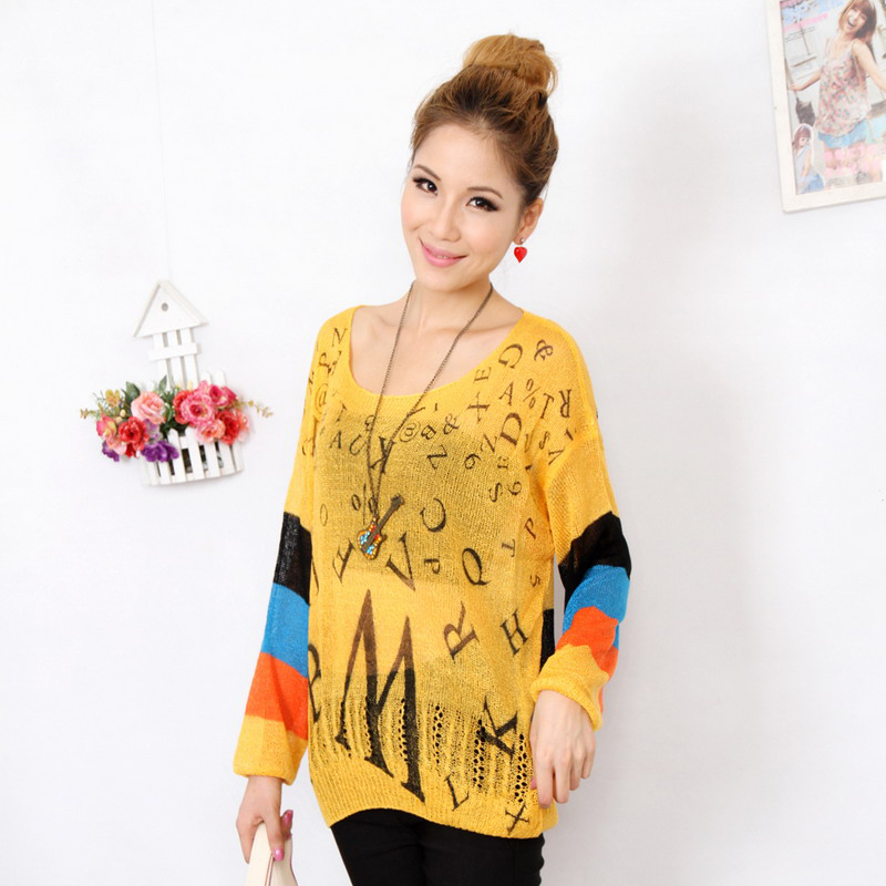 Autumn trend all-match Women casual loose personalized fashion cutout pullover sweater