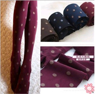 Autumn velvet vintage embroidery big dot water wave multicolour jacquard pantyhose socks pantsSilk stockings