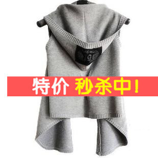 Autumn vest clip women's loose cardigan plus size cape sweater outerwear