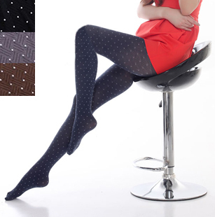 Autumn vintage velvet pantyhose secret pocket dot stockings socks female legging socks