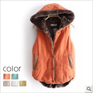 Autumn/winter 2012 new Korean fashion even the CAP single breasted fluffy cotton waistcoat vest WW2696