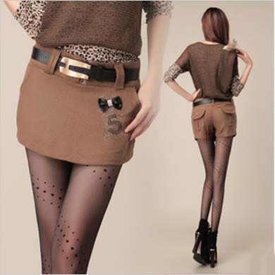 Autumn/Winter Bow Worsted Leisure Shorts Low-Waist Stright Fashion Boots Pants Belt Black/Camel S to L Hot Pants Free Shipping