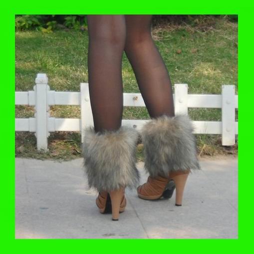 Autumn Winter Faux Bin Wolf Fur Leg Warmers Socks For Ladies/Women Boot Cuff Fluffy Soft Furry Retail/hot sale/Wholesale