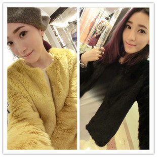 autumn  winter's 2012 in imitation of rabbit hair short coat