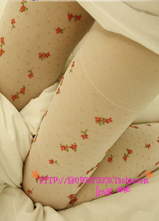 autumn/winter the bride white pantyhose rustic beautiful small flowers dot small cutout stockings