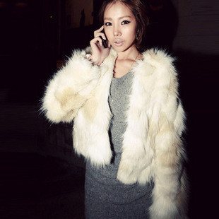 Autumn winter women's woolen outerwear fashion outerwear fur