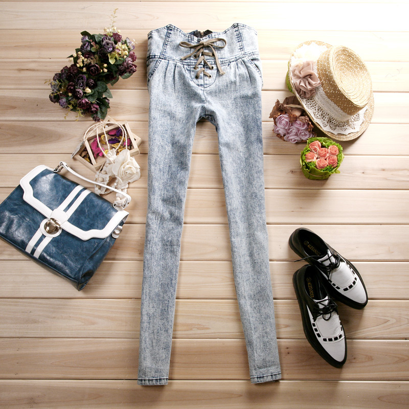 Autumn women's casual elastic high waist pants trend jeans skinny pants pencil pants trousers