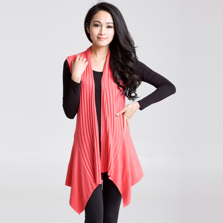 Autumn women's elegant long design sleeveless cardigan outerwear sweater