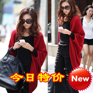 Autumn women's medium-long outerwear cardigan wool loose sweater female