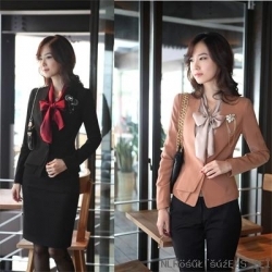 Autumn women's OL outfit slim one button blazer bust skirt professional set suit  Two-piece  0031